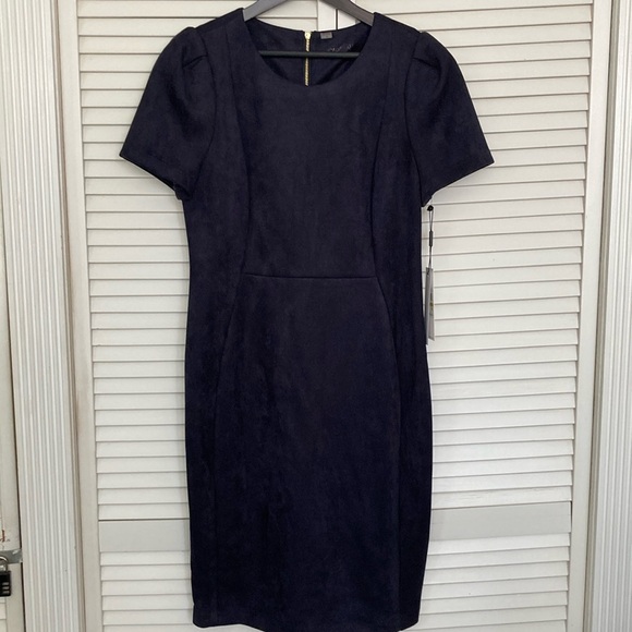 Calvin Klein | Dresses | Nwt Calvin Klein Faux Suede Navy Dress Size 4
